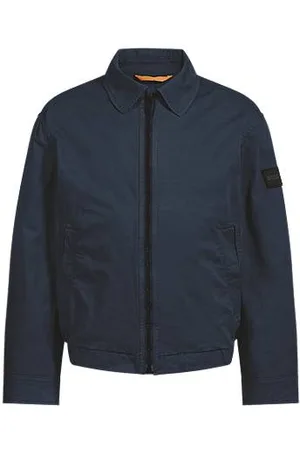 HUGO BOSS Relaxed-Fit Jacke aus elastischem Baumwoll-Twill
