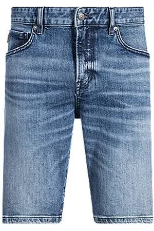 HUGO BOSS Maine Shorts aus bequemem blauem Stretch-Denim