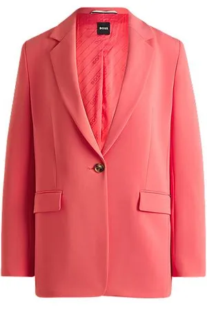 HUGO BOSS Regular-Fit Blazer aus knitterfreiem Krepp