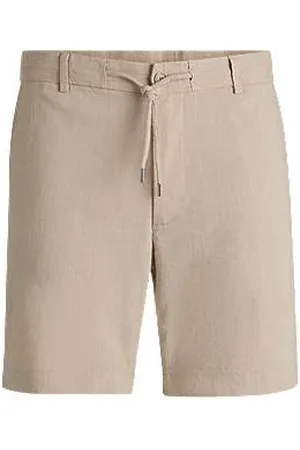 HUGO BOSS Regular-Fit Shorts aus Leinen-Mix mit Kordelzug