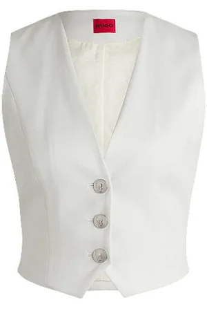 HUGO BOSS Regular-Fit Weste aus schimmerndem Gewebe