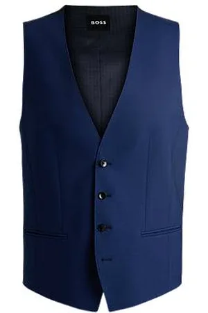 HUGO BOSS Slim-Fit Weste aus Stretch-Schurwolle