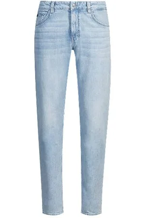 HUGO BOSS Maine Regular-Fit Jeans aus blauem Denim mit mechanischem Stretch
