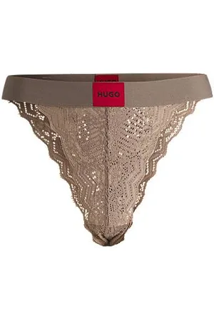 HUGO BOSS Slip aus elastischer Spitze mit Logo-Bund