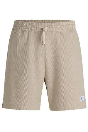 HUGO BOSS Loose-Fit Shorts aus Baumwoll-Mix mit Waffelstruktur