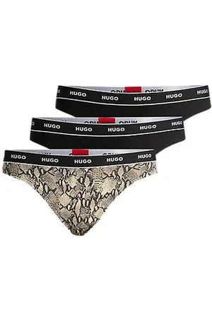 HUGO BOSS Dreier-Pack Strings aus Stretch-Baumwolle mit Logos am Bund