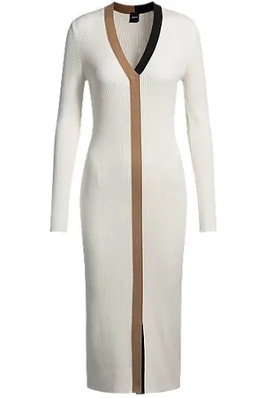 HUGO BOSS Strickkleid mit Kontrast-Details