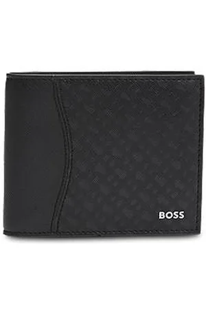 HUGO BOSS Strukturierte Klapp-Geldbörse mit Monogramm-Muster