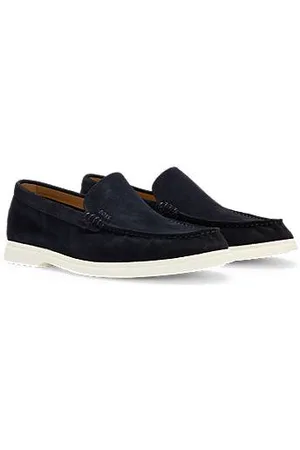 HUGO BOSS Loafer aus Veloursleder mit kontrastfarbener Sohle