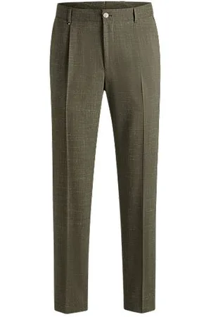 HUGO BOSS Melierte Hose aus Schurwoll-Mix mit Leinen