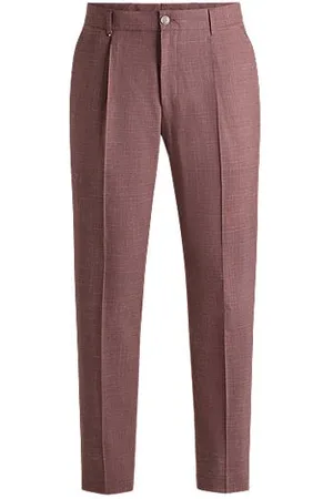 HUGO BOSS Business-Hose aus gemustertem Woll-Mix mit Seide