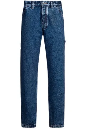 HUGO BOSS Blaue Regular-Fit Jeans aus festem Denim
