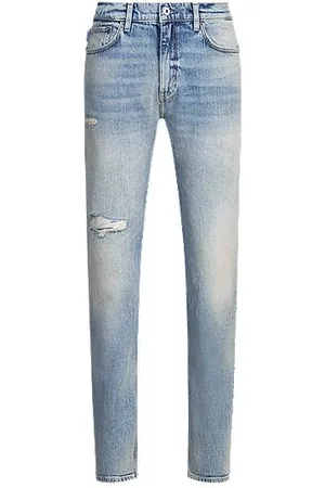 HUGO BOSS Slim-Fit Jeans aus mittelblau gefärbtem Stretch-Denim