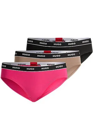HUGO BOSS Dreier-Pack Slips aus Stretch-Baumwolle mit Logo-Bund