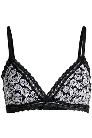 HUGO BOSS BH mit Gänseblümchen-Print und Spitzenbesätzen