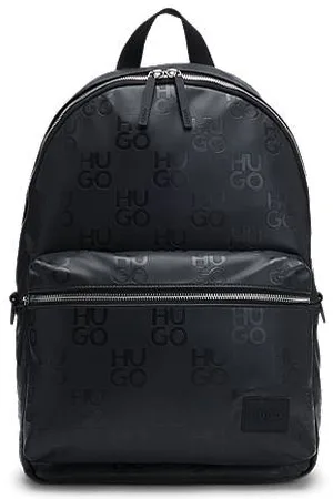 HUGO BOSS Rucksack aus Kunstleder mit Stack-Logo-Muster