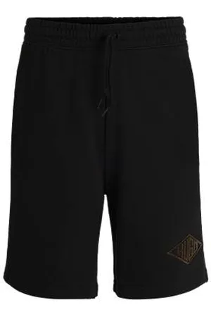 HUGO BOSS Shorts aus Baumwoll-Terry mit Logo-Stickerei