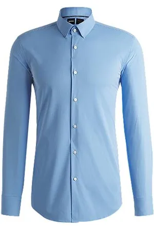 HUGO BOSS Slim-Fit Hemd aus funktionalem Stretch-Gewebe mit Streifen