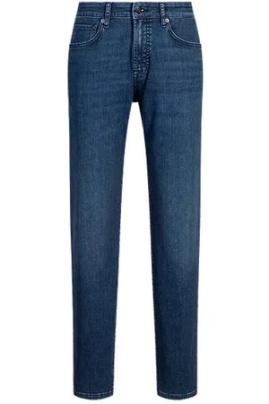 HUGO BOSS Maine Regular-Fit Jeans aus blauem Soft-Motion-Denim