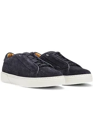 HUGO BOSS SELECTED BY SHOHEI OHTANI Gary Sneakers aus gewebtem Veloursleder mit verdeckten Schnürsenkeln