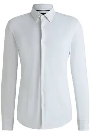 HUGO BOSS Slim-Fit Hemd aus strukturiertem Performance-Stretch-Jersey