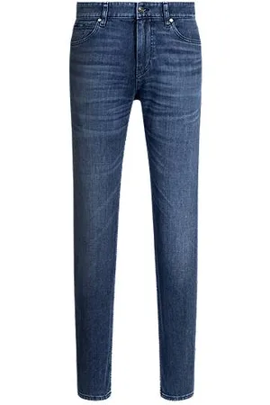 HUGO BOSS Maine Regular-Fit Jeans aus blauem italienischem Denim