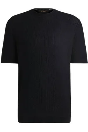 HUGO BOSS Pullover aus Seide mit Strickstruktur