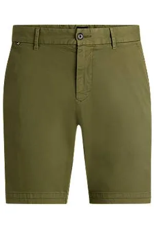 HUGO BOSS Slim-Fit Shorts aus elastischem Baumwoll-Twill