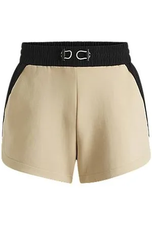 HUGO BOSS Active Shorts aus Baumwoll-Mix mit kontrastfarbener Rückseite