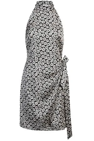 HUGO BOSS Neckholder-Kleid mit Gänseblümchen-Print und Wickelfront