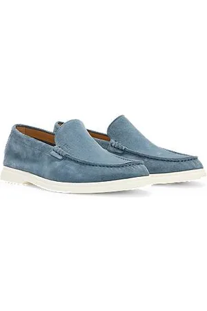 HUGO BOSS Loafer aus Veloursleder mit kontrastfarbener Sohle