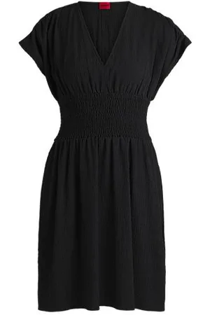 HUGO BOSS A-Linien-Kleid aus Seersucker