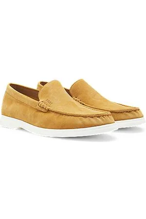 HUGO BOSS Loafer aus Veloursleder mit kontrastfarbener Sohle