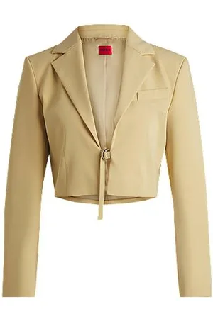 HUGO BOSS Regular-Fit Blazer in Cropped-Länge mit Gürtelverschluss