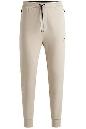 HUGO BOSS Jogginghose aus elastischem Baumwoll-Mix mit Logo-Aufnäher