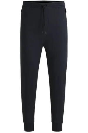 HUGO BOSS Jogginghose aus elastischem Baumwoll-Mix mit Logo-Aufnäher
