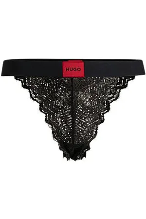 HUGO BOSS Slip aus elastischer Spitze mit Logo-Bund