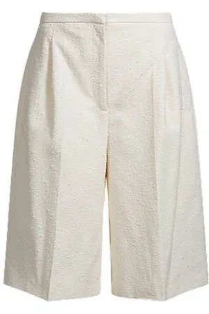 HUGO BOSS Relaxed-Fit Shorts aus italienischem Baumwoll-Mix mit Bouclé-Struktur