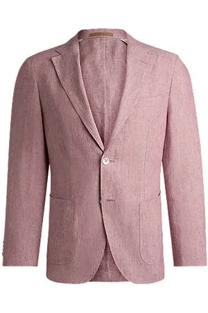 HUGO BOSS Slim-Fit Sakko aus fein gemustertem Leinen
