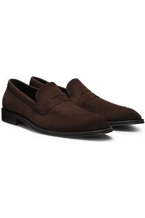 HUGO BOSS Loafer aus Veloursleder mit Pennyloafer-Detail