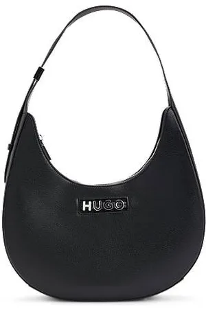 HUGO BOSS Hobo Bag aus Kunstleder mit metallenem Logo-Schriftzug