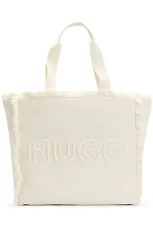 HUGO BOSS Tote Bag aus Canvas mit Fransen