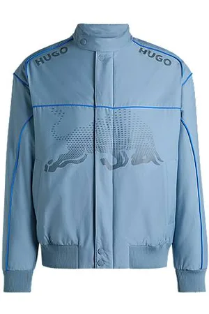 HUGO BOSS Wasserabweisende x RB Jacke mit Dégradé-Stier-Grafik