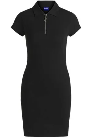 HUGO BOSS Bodycon-Kleid aus Stretch-Baumwolle mit Reißverschlussleiste