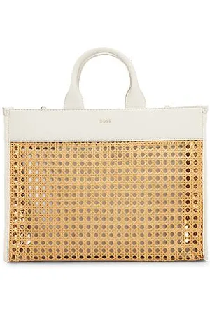 HUGO BOSS Gewebte Tote Bag mit goldfarbenem Logo