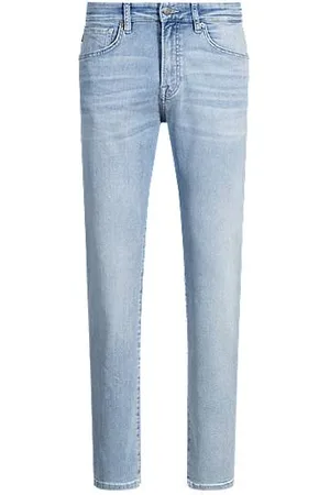 HUGO BOSS Maine Regular-Fit Jeans aus blauem Super-Stretch-Denim