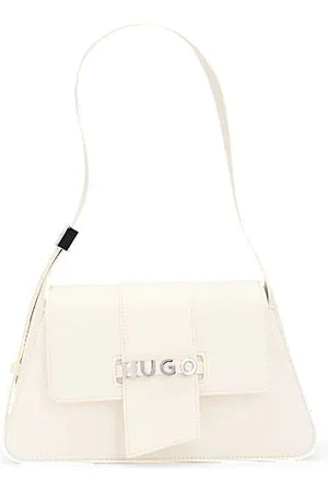 HUGO BOSS Schultertasche aus Kunstleder mit Logo-Detail aus Metall