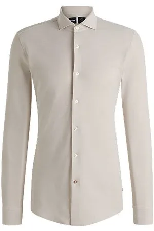 HUGO BOSS Slim-Fit Jersey-Hemd aus Baumwoll-Piqué