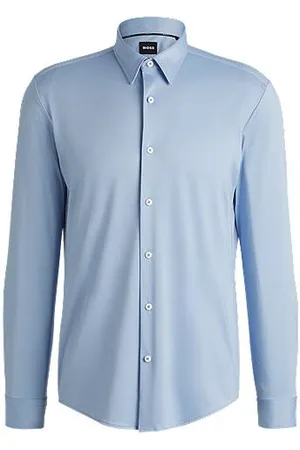 HUGO BOSS Slim-Fit Hemd aus funktionalem Stretch-Gewebe mit Struktur