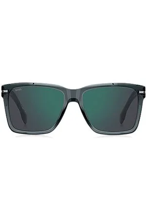 HUGO BOSS Sonnenbrille aus grauem Acetat mit silberfarbenen Details